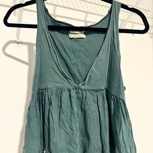 Urban Outfitters Teal V-Neck Tank Top
